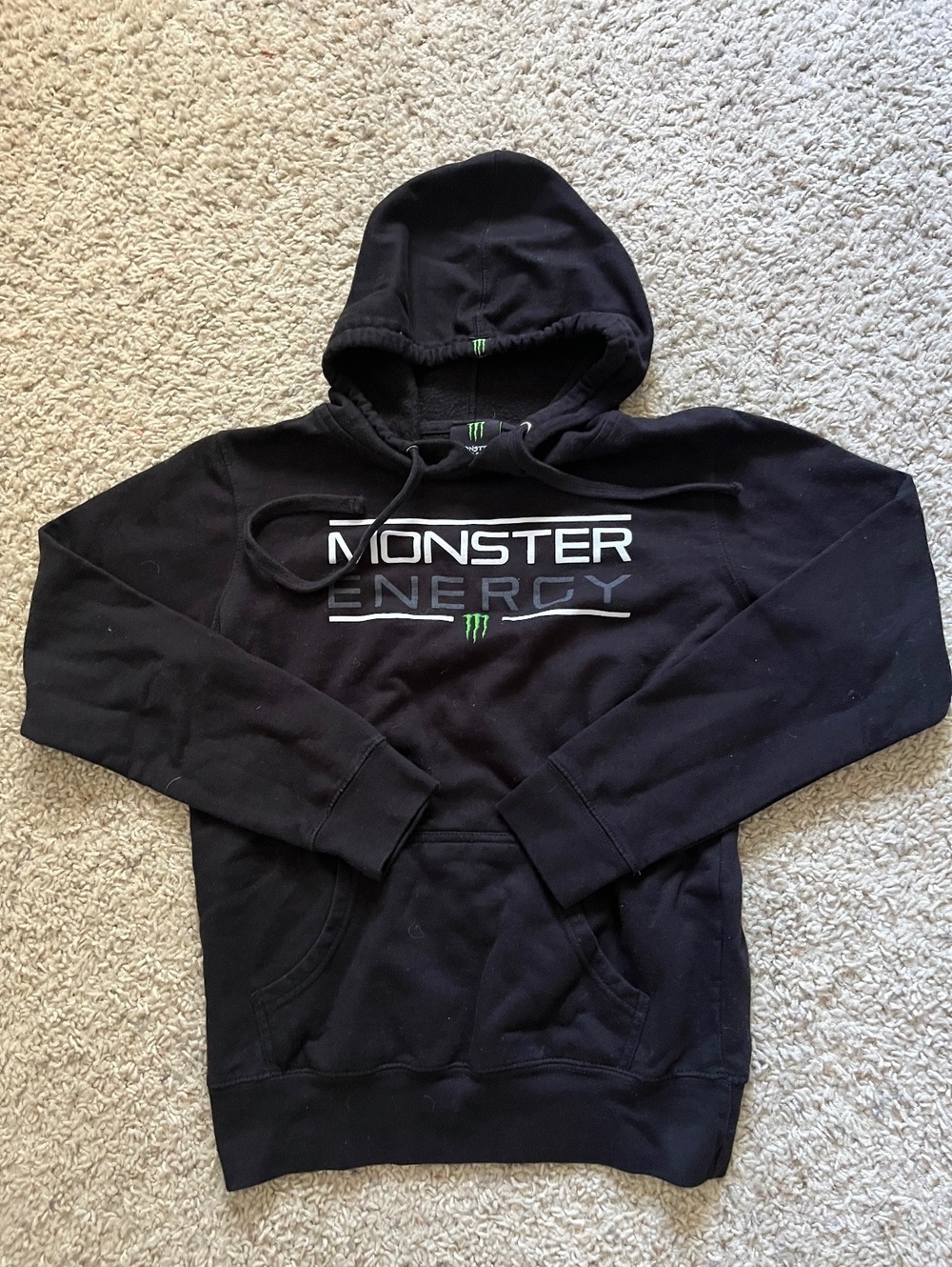 Monster Energy Y2K Pullover Black Hoodie Size S